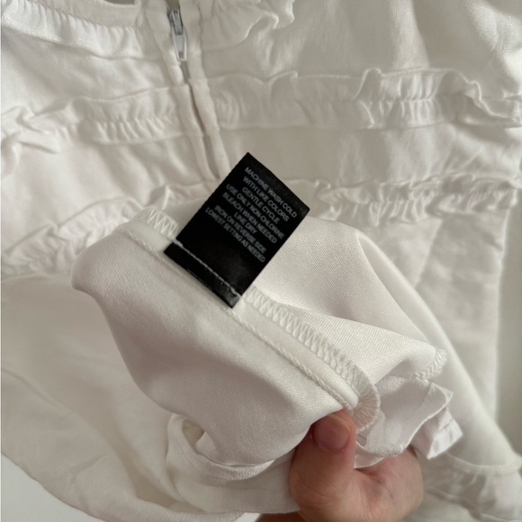 Trixxi White Mini Dress Sz S Spaghetti Strap Fit & Flare Summer Sundress Ruffle - Picture 4 of 6